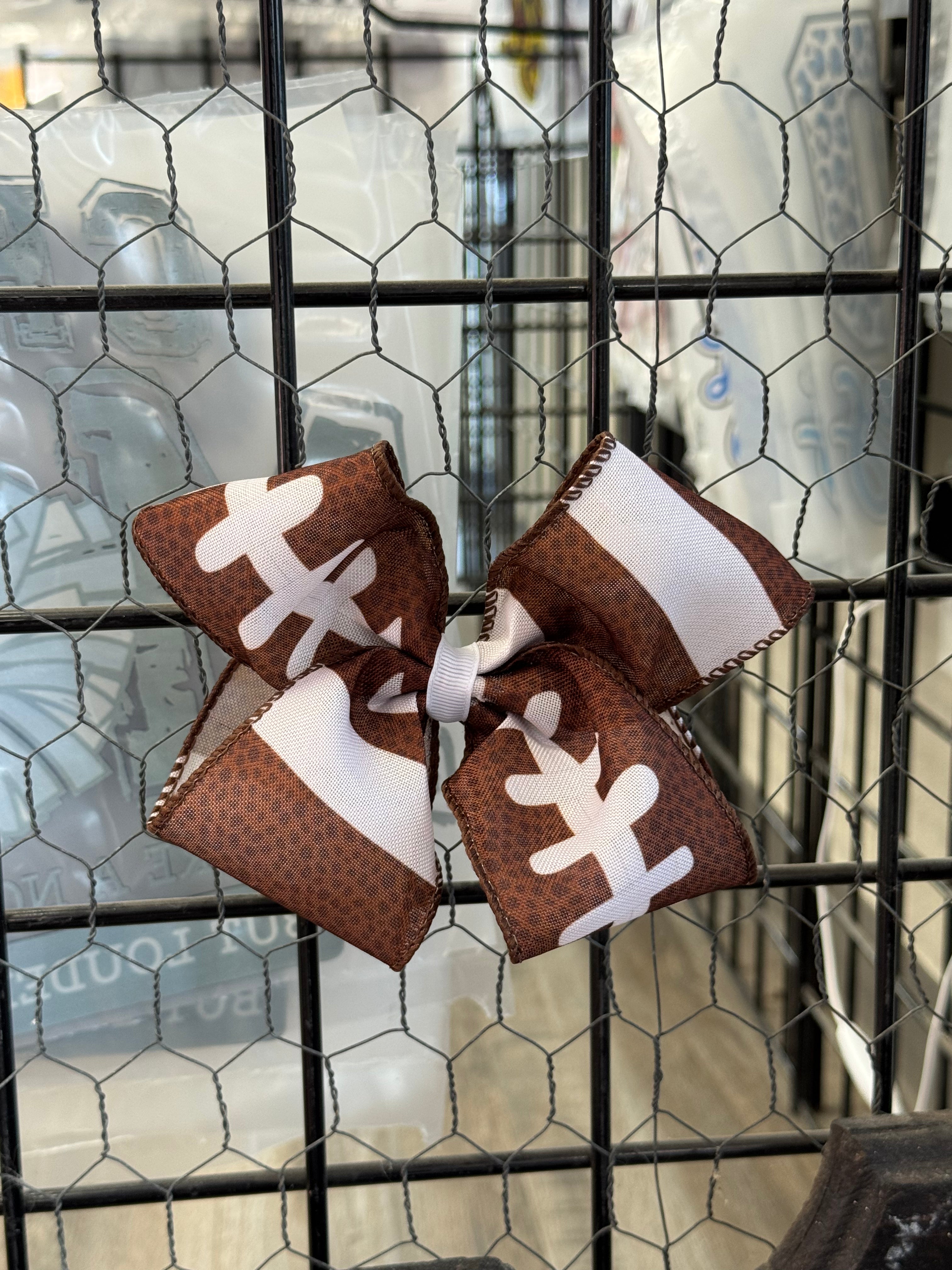 Football Laces Hair Bow