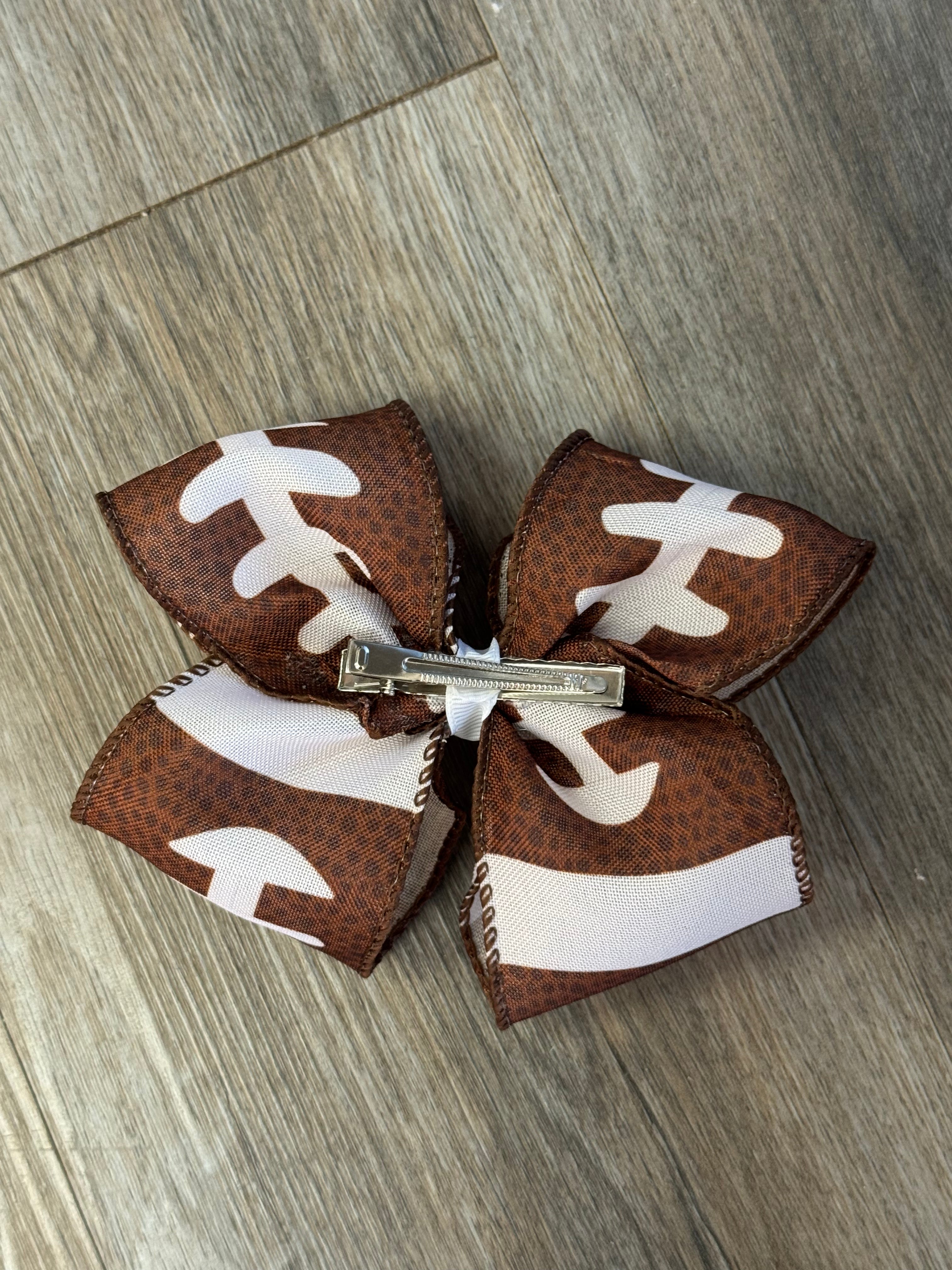 Football Laces Hair Bow