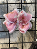 Frosted Blush Hair Bow