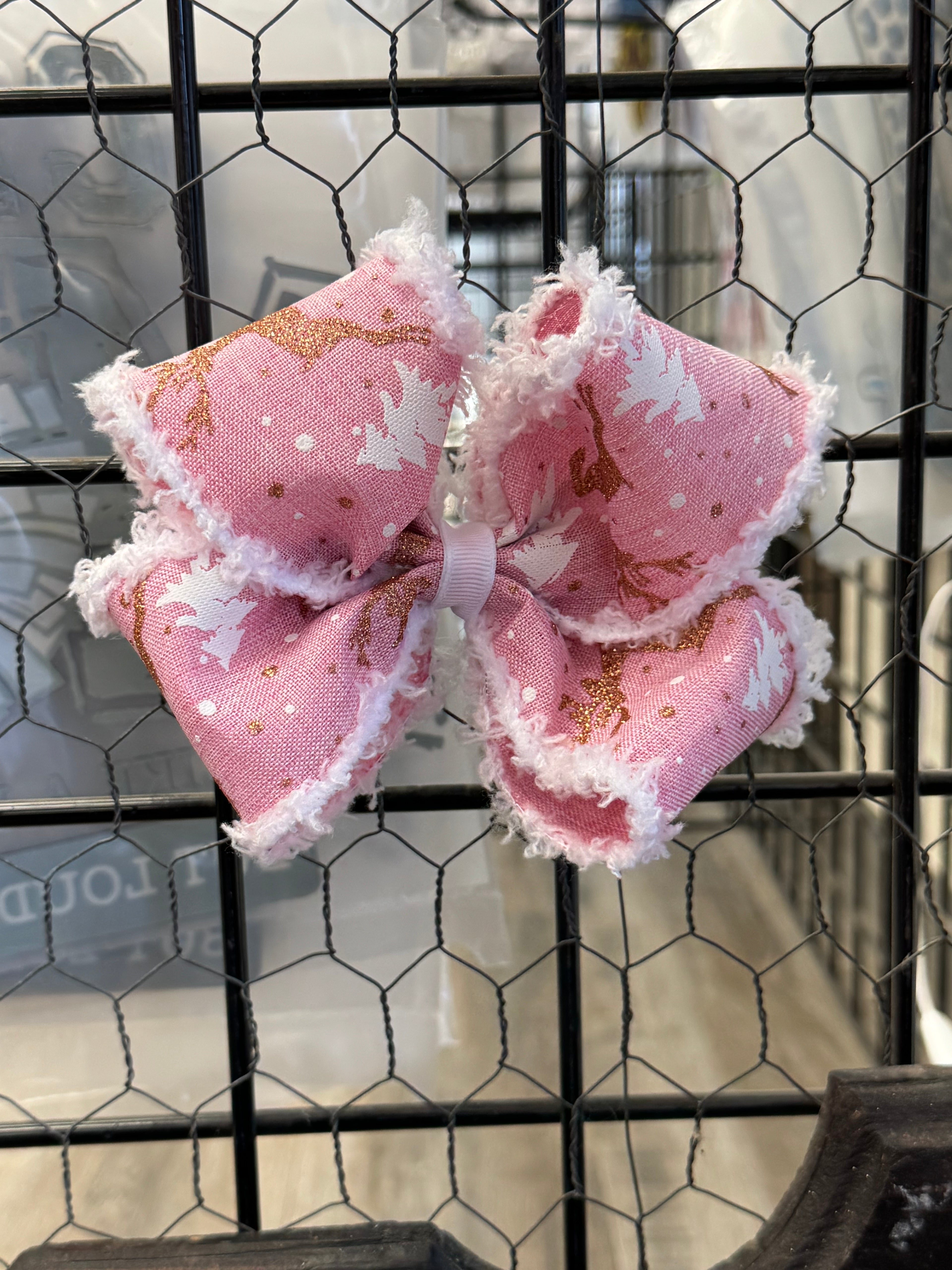 Frosted Blush Hair Bow