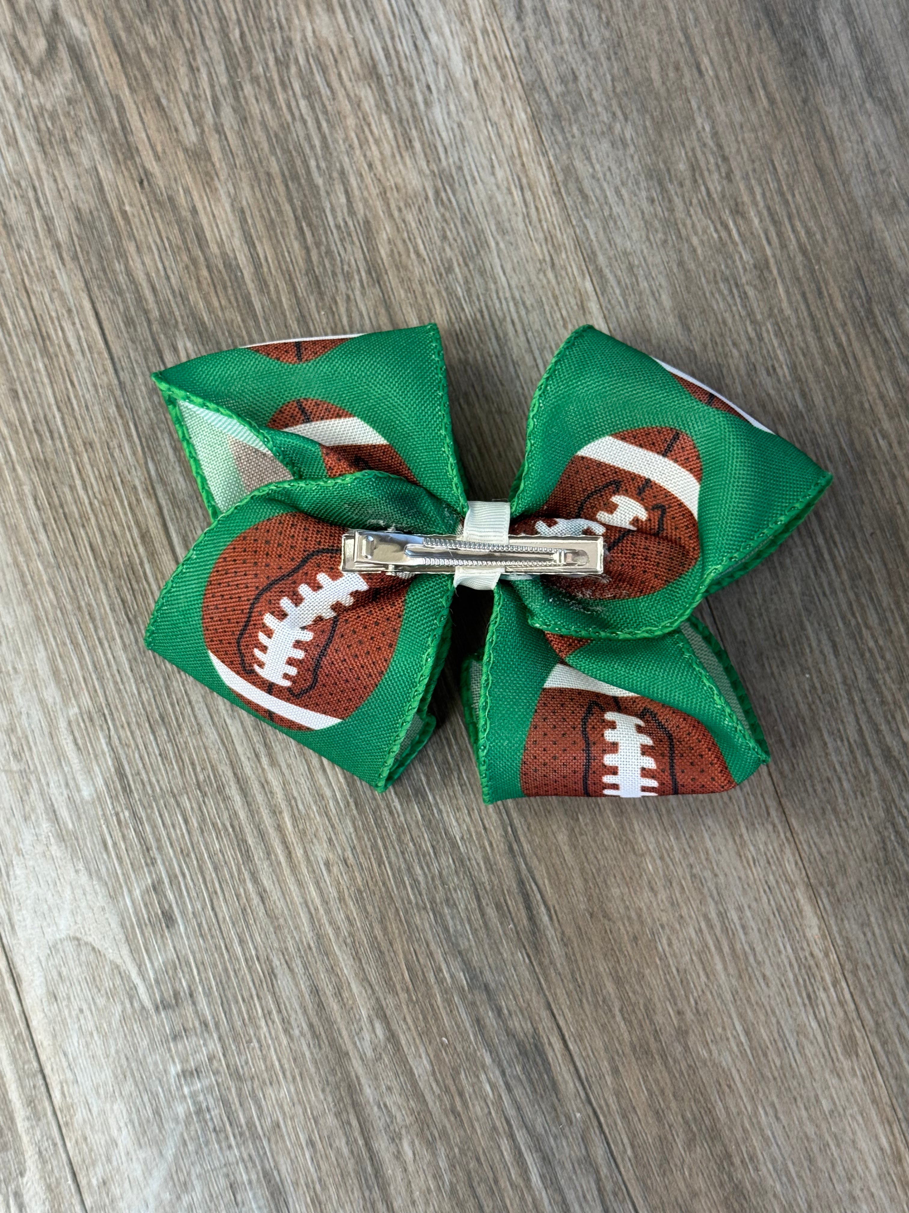 Game Day Green Hair Bow