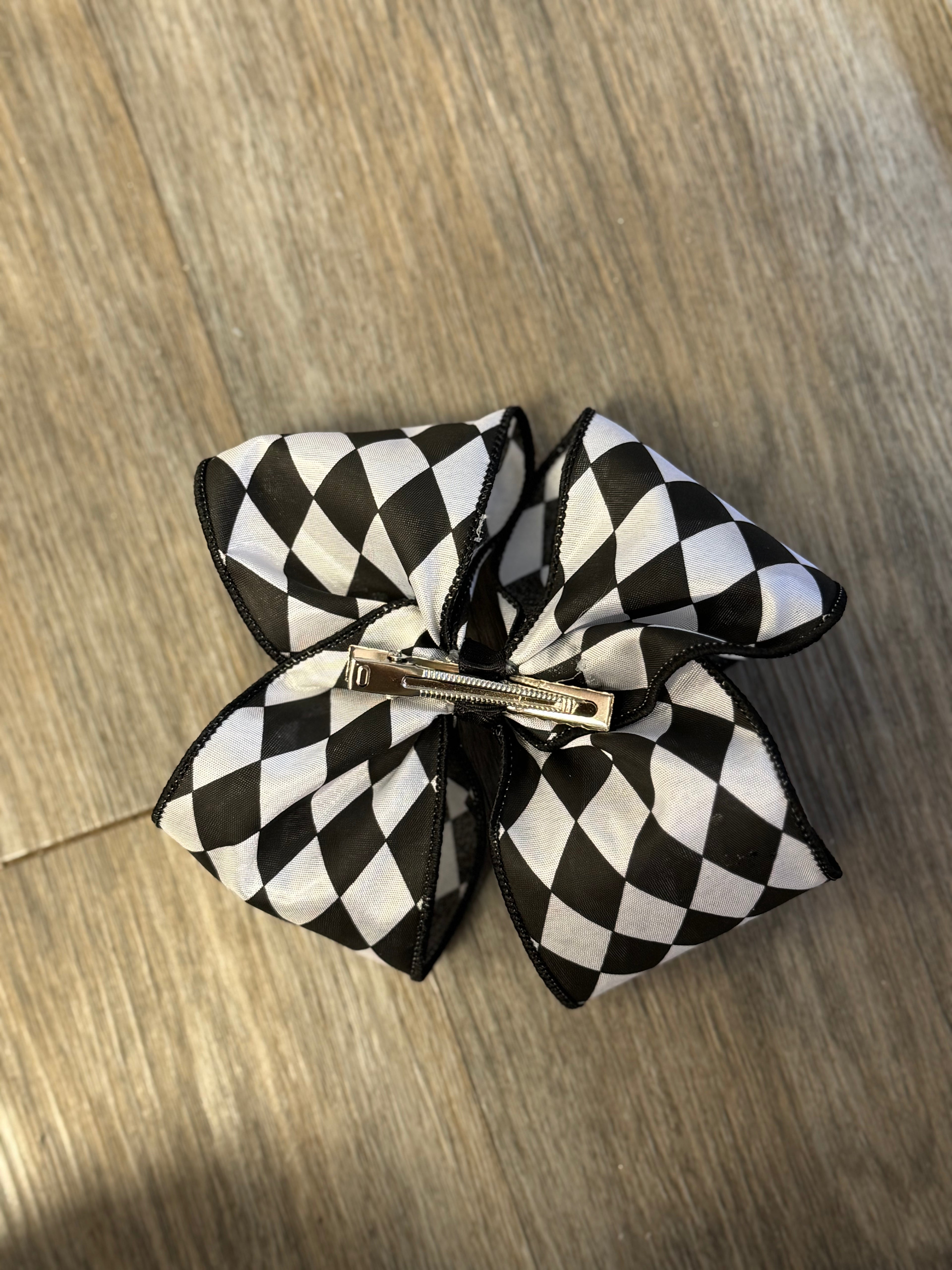 Black & White Harlequin Hair Bow