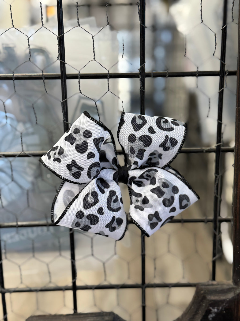 Midnight Leopard Hair Bow