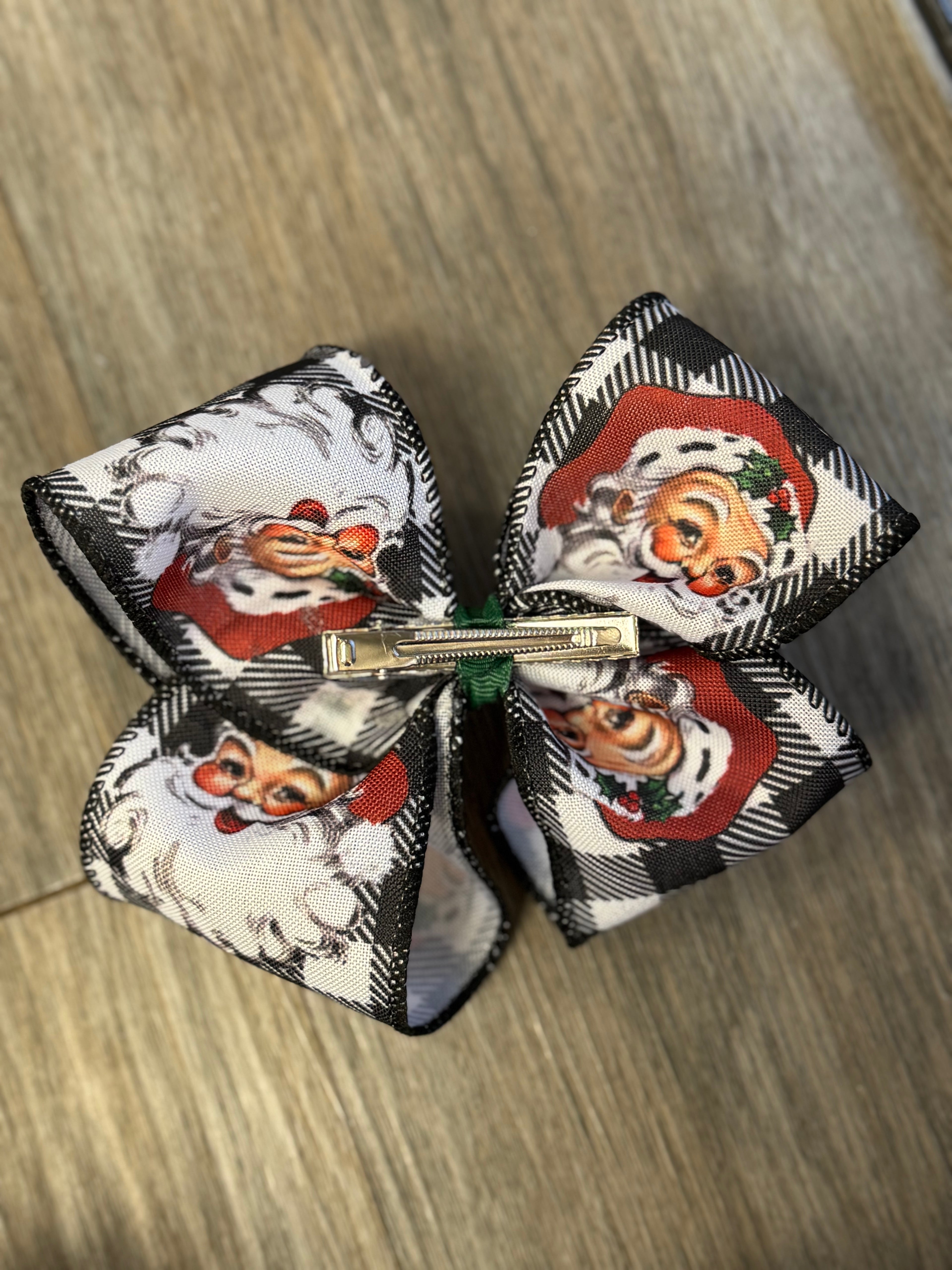 Plaid Santa Hair Bow