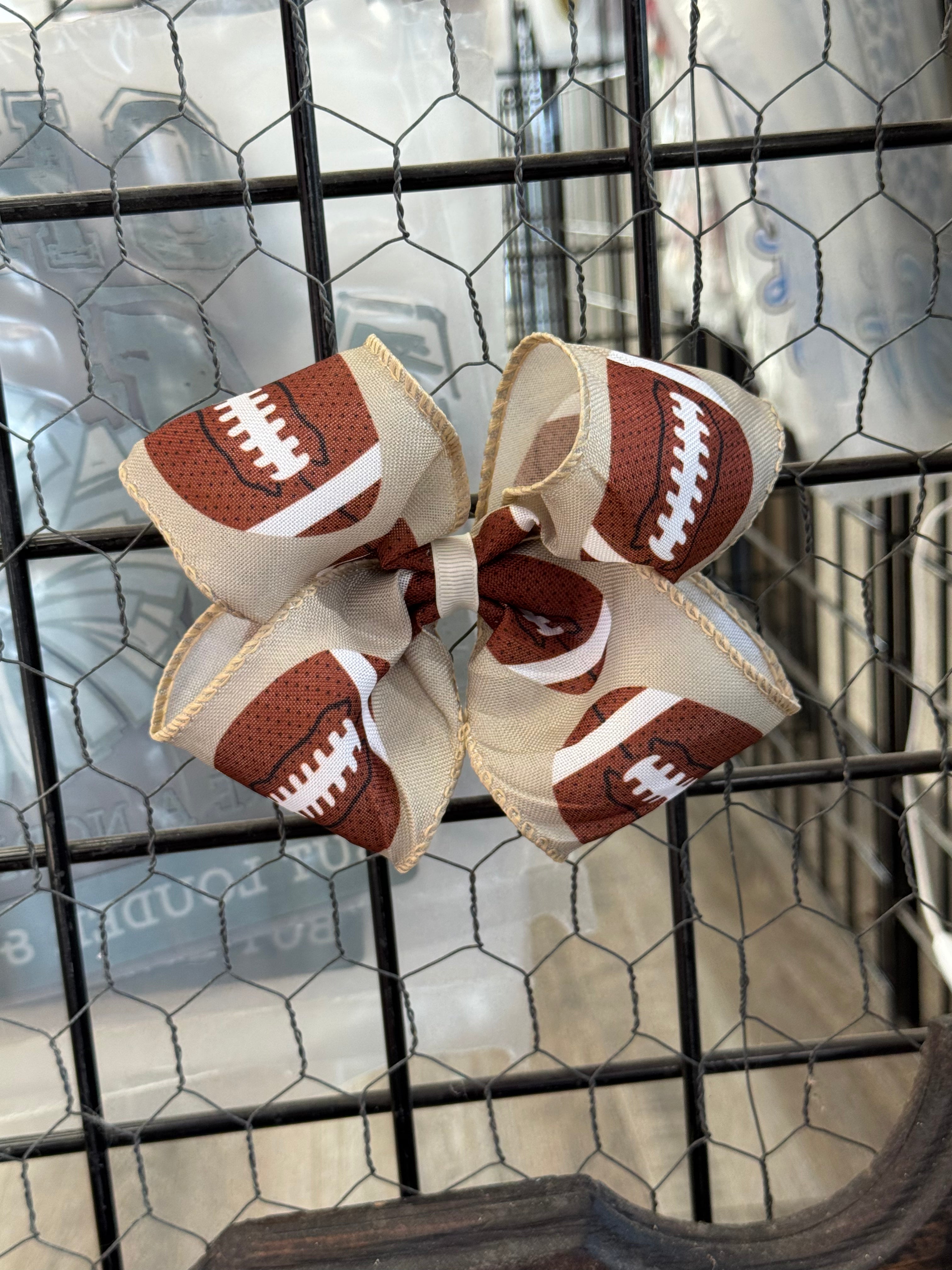 Touchdown Tan Hair Bow